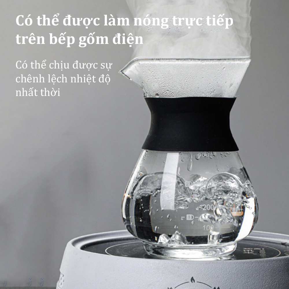 Bình Pha Cà Phê chứa phễu pha cà phê Bình cà phê thủy tinh Bình Pha Kèm Phễu 400ml ấm pha cà phê có dấu tích Máy pha cà phê coffee maker DODO