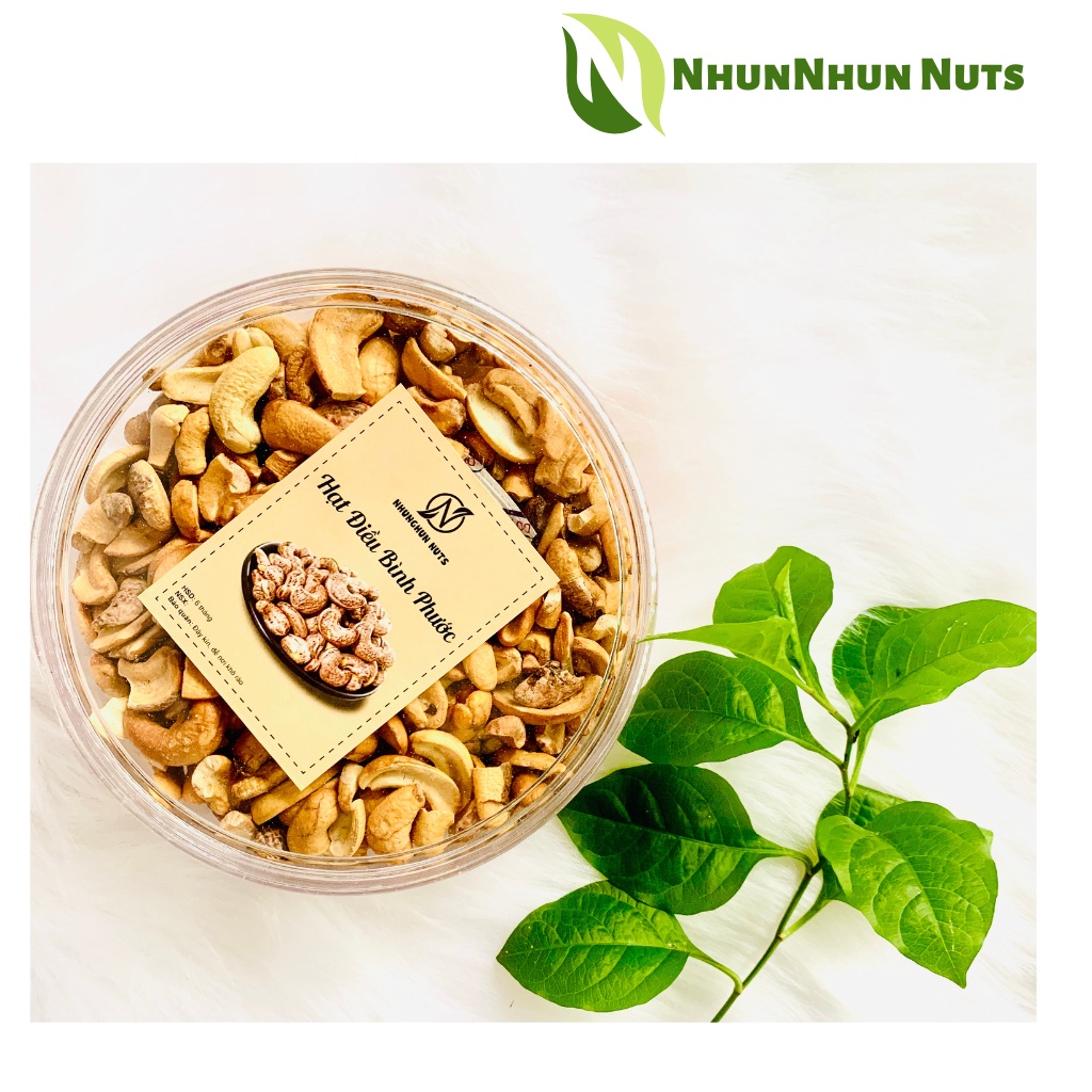 Hạt điều,hạt điều rang muối vỡ còn vỏ lụa hũ 500gr