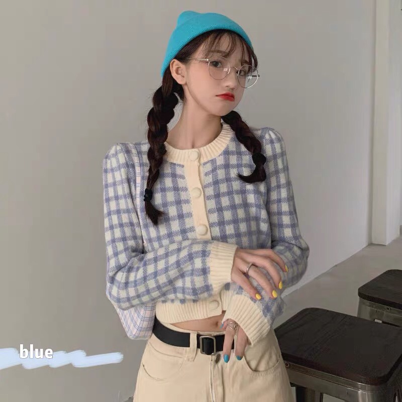 Áo len cadigan dáng croptop