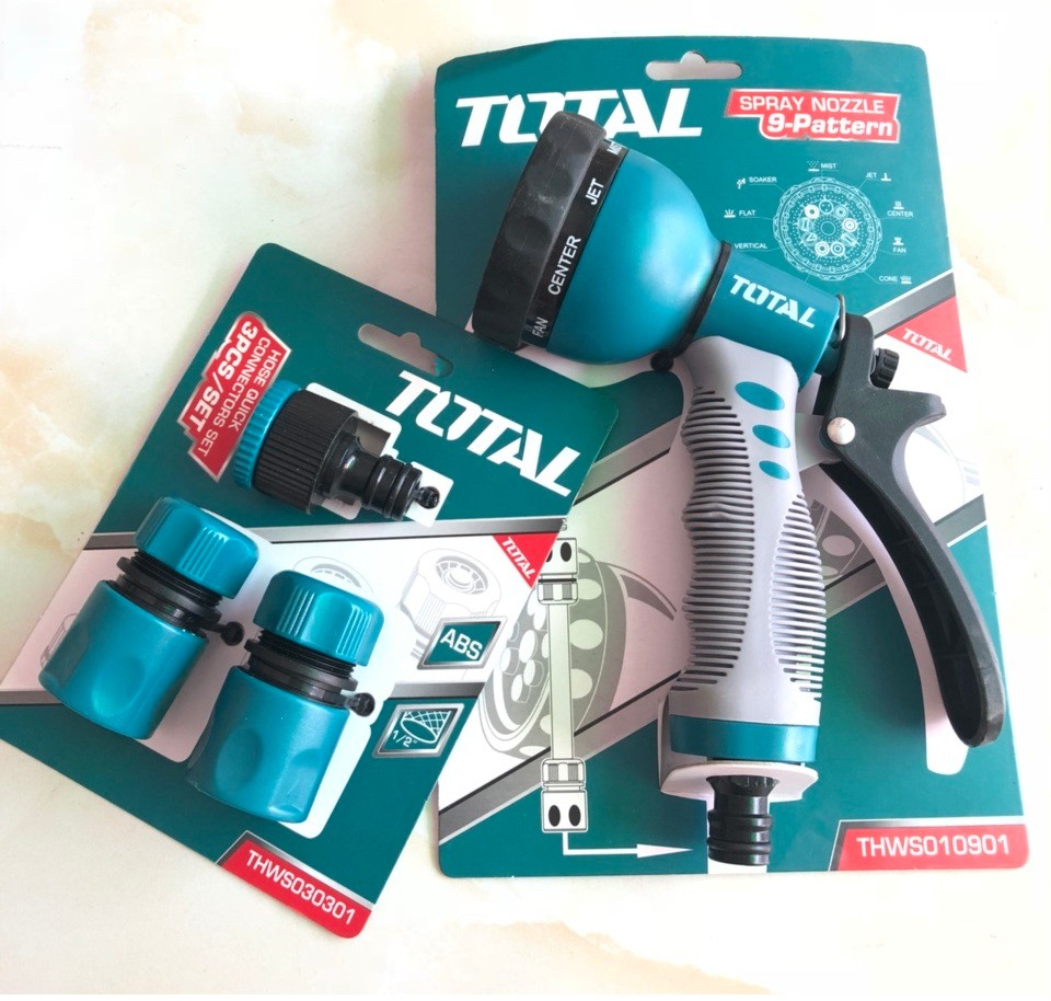 Combo 1 đầu phun 3/4" thws010901 + 1 bộ 3 khớp nối nhựa 1/2" total thws030301
