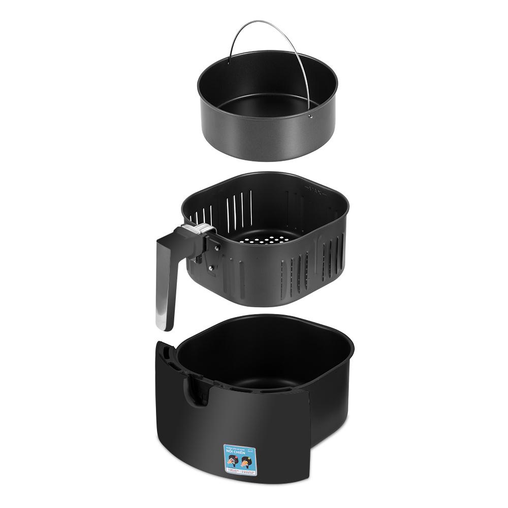 EJF357 - Nồi chiên không dầu Lock&Lock 5.2L - Cảm ứng, 7 chế độ nấu, Tỏa nhiệt đối lưu, Tặng khay bánh - Chính hãng - Bảo hành 2 năm