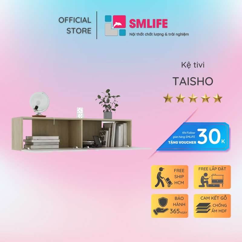 Kệ tivi treo tường đơn giản SMLIFE Taisho