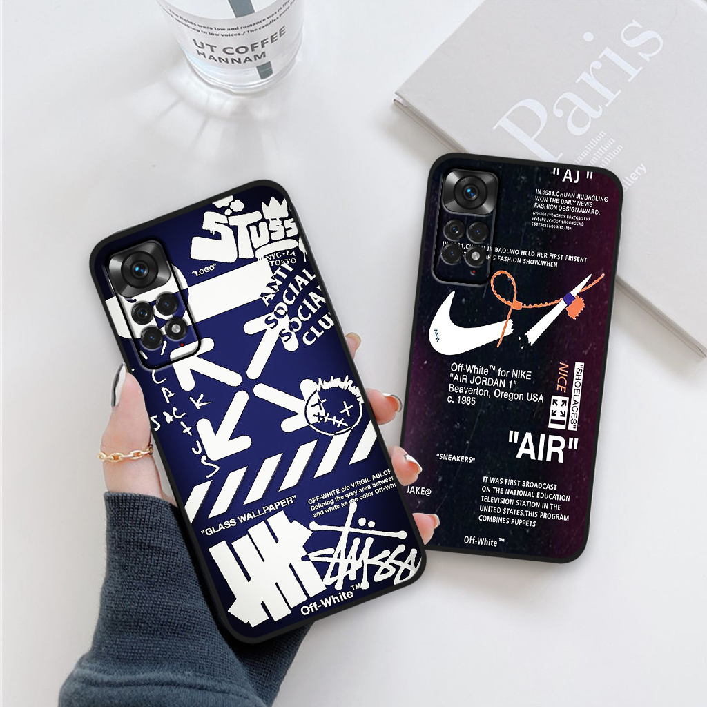 Ốp lưng Xiaomi Redmi Note 11 / Note 11 Pro / Note 11S / Note 11 5G in hình nikee, off whitee thời trang