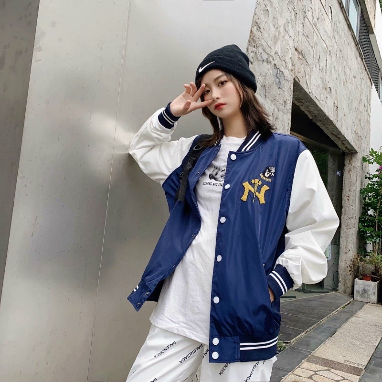 ÁO KHOÁC DÙ BOMBER THÊU CHỮ N SIÊU HOT MẪU MỚI THỜI TRANG- BLK