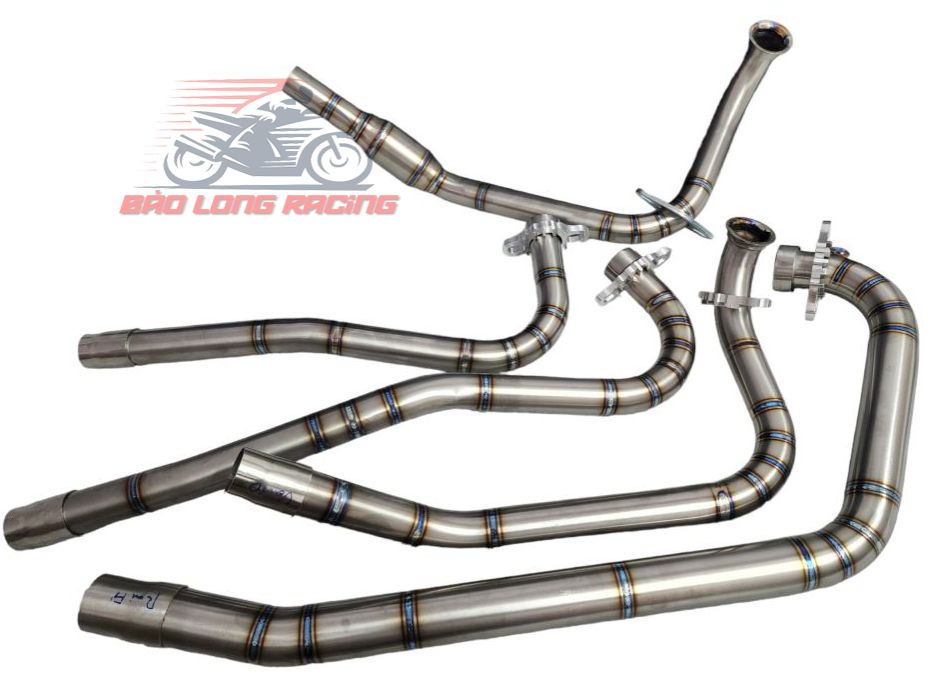 Cổ Pô TITANIUM chưa lên màu gắn Exciter 150 tặng kèm Khâu Nhôm CNC