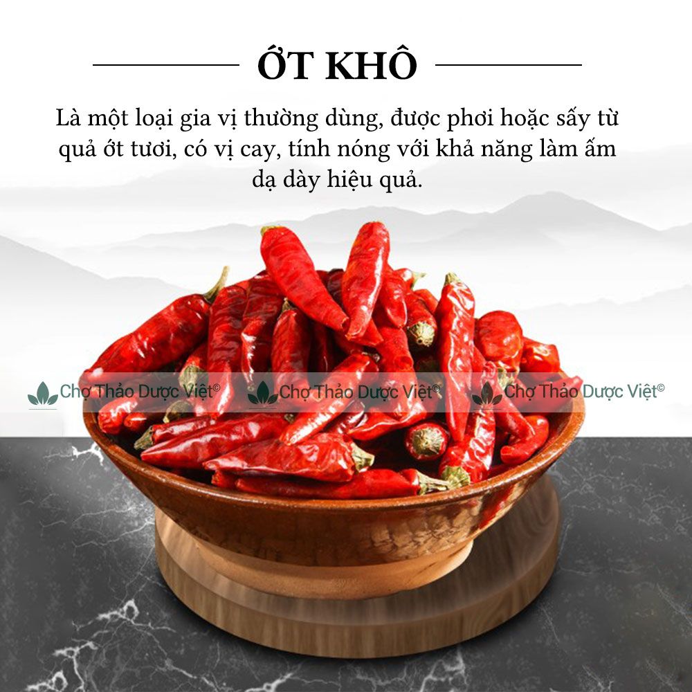 Ớt khô 100g ( Ớt nguyên quả khô, cay nồng, gia vị lẩu cay) - Chợ Thảo Dược Việt