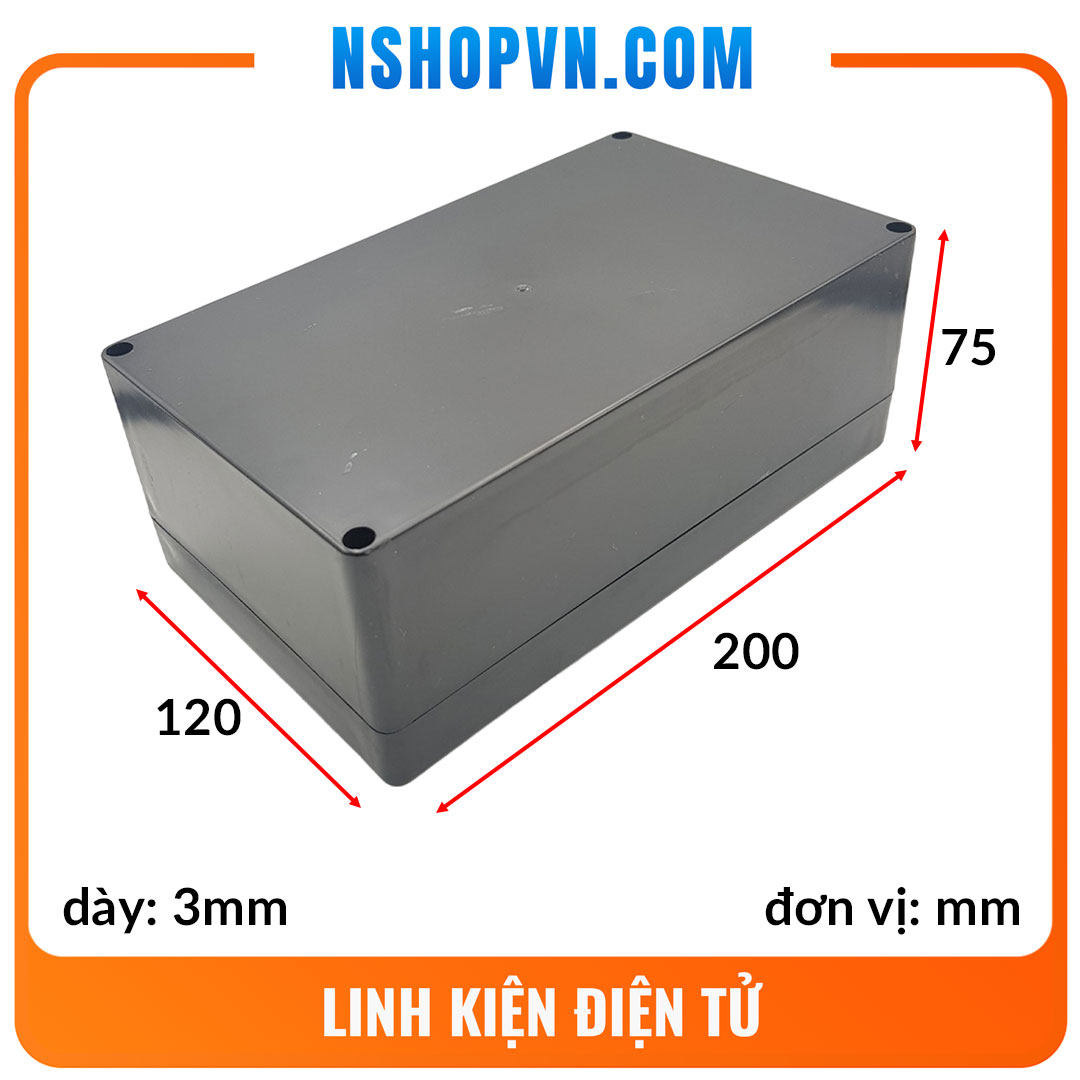 Hộp nhựa chữ nhật II 200x120x75