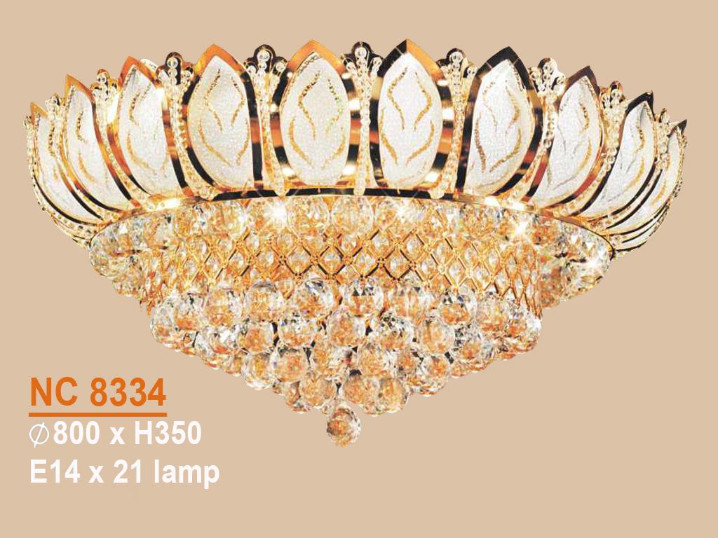[Trả góp 0%] Đèn mâm ốp trần - pha lê trang trí VKT-NC-8334