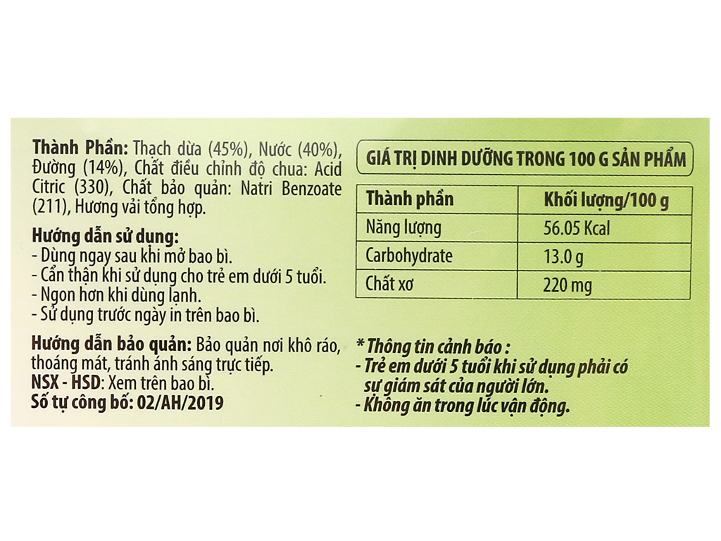 Thạch Dừa Ánh Hồng 540g nhều vị  (Lốc 6 ly x 90g)