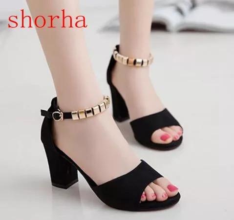 Giầy Nữ Cao Gót  5 phân (Xăng Đan) Gót Vuông Thời Trang Trẻ (Grab Store)