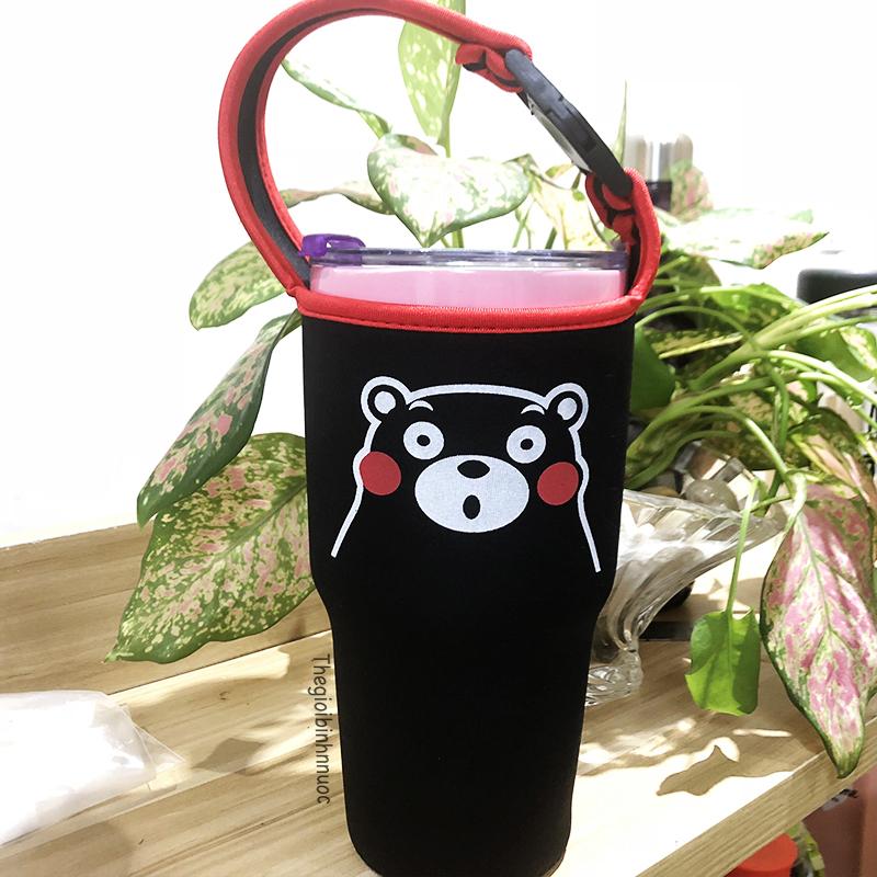 Túi Đựng Ly Yeti 900ML Gấu Kumamon Đen T17