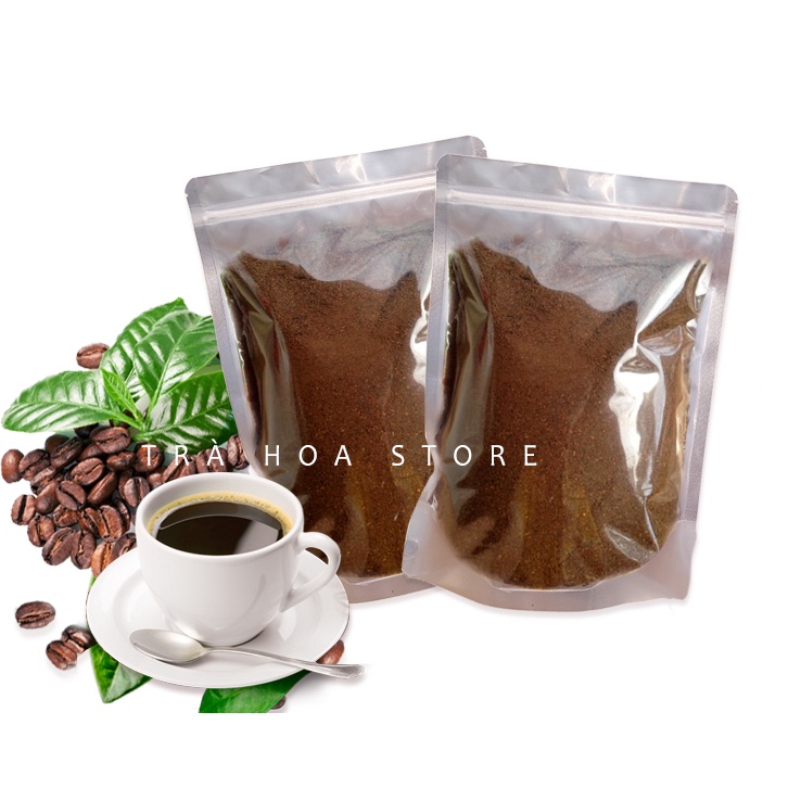 Gói 500g cà phê rang xay mộc robusta 100% nguyên chất truyền thống đậm vị