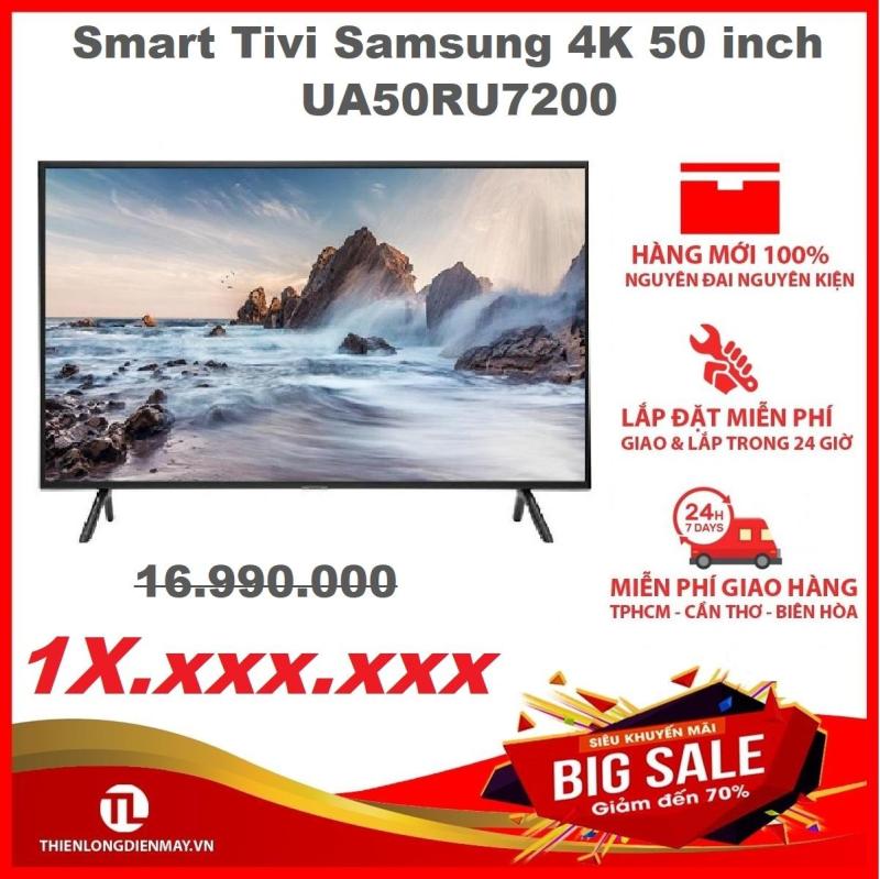 Bảng giá Smart Tivi Samsung 4K 50 inch UA50RU7200 - Công nghệ Purcolor cho màu sắc rực rỡ, sống động, âm thanh đa chiều, lan tỏa nhờ công nghệ Dolby Digital Plus với công suất 20W - Bảo hành 2 năm