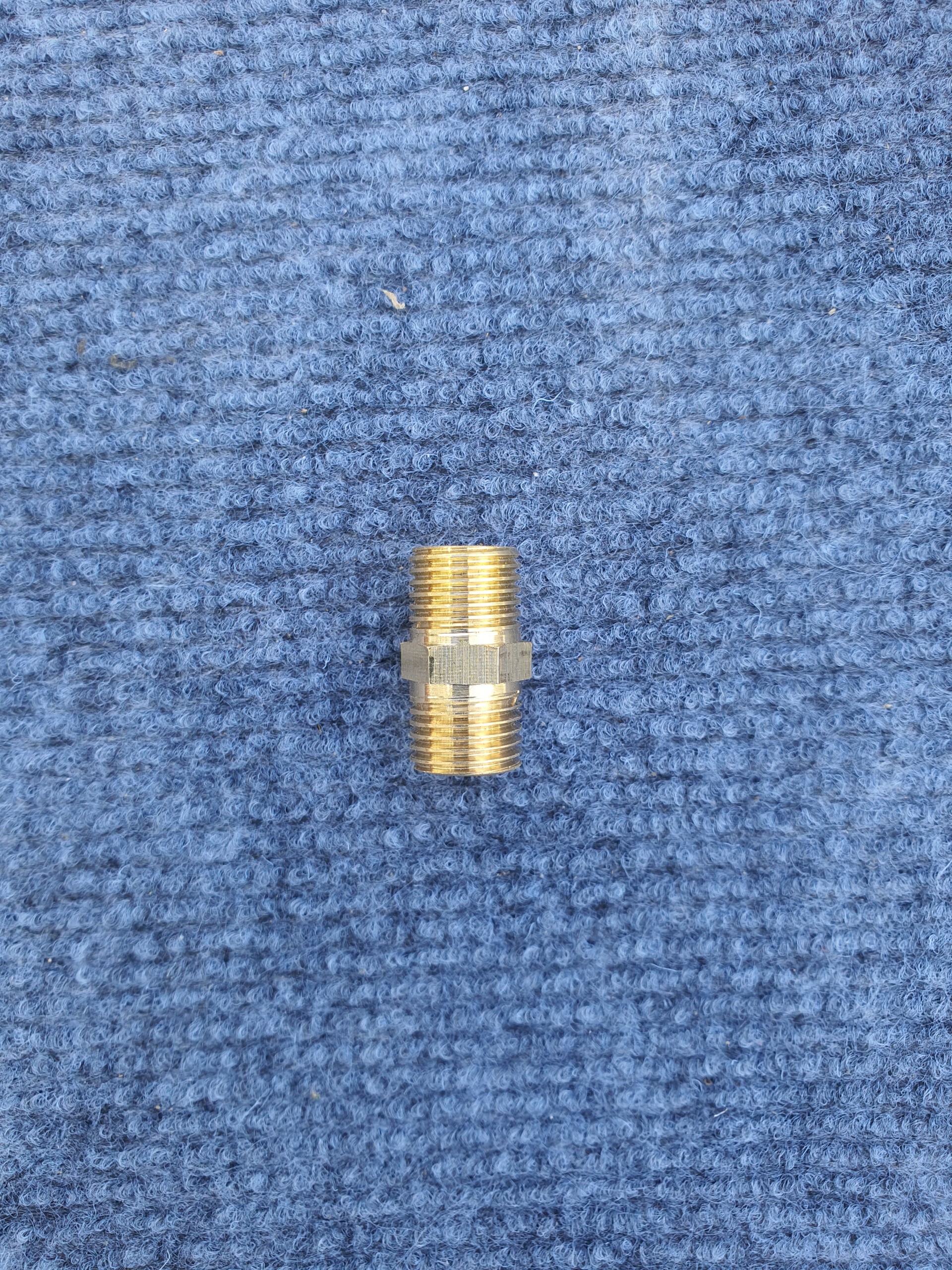Brass connector, connector brass 2 head lace outside, double brass-brass nipple fitting