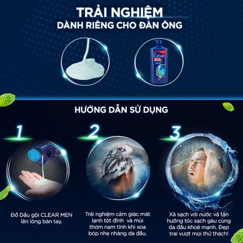 Dầu Gội Sạch Gàu Clear Men 900g
