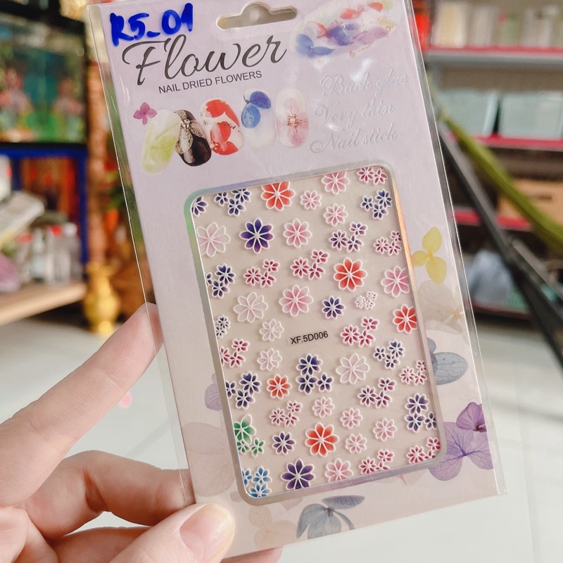 Sticker trang trí dán móng nổi 5D siêu đẹp