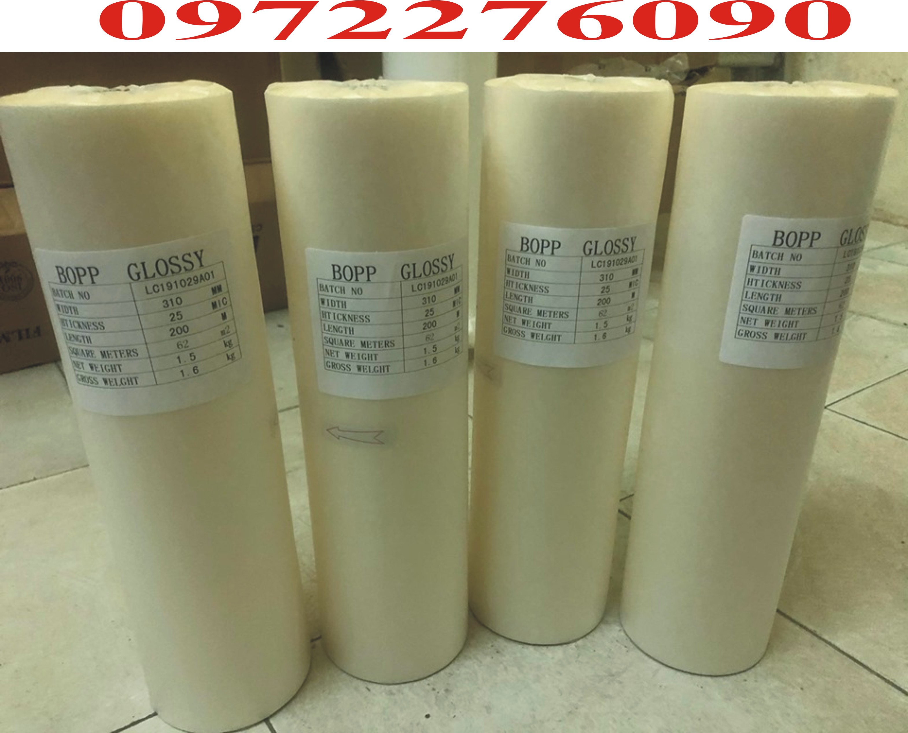 Màng cán Bopp bóng/Bopp mờ
