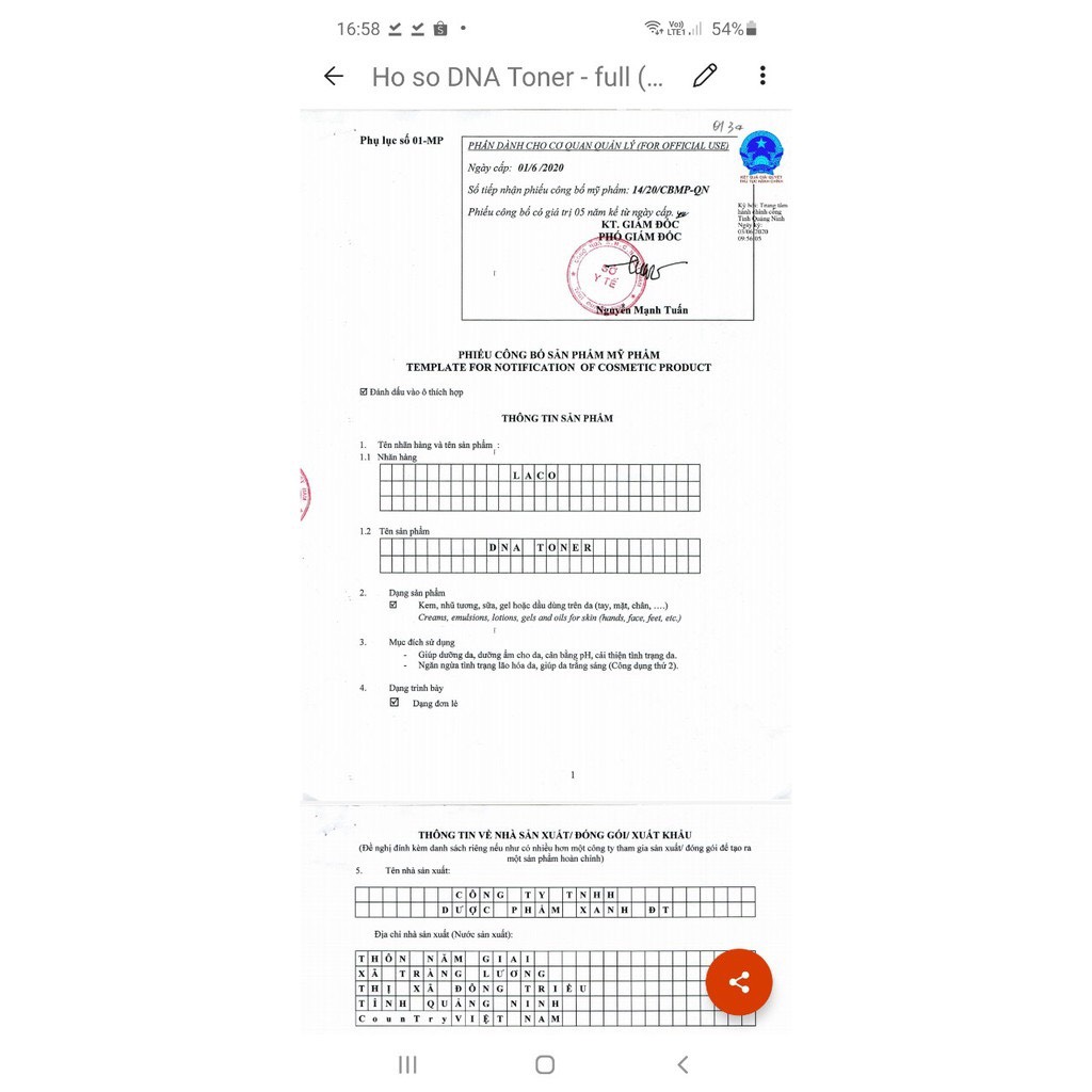 DNA Toner – Toner Dưỡng Da Laco