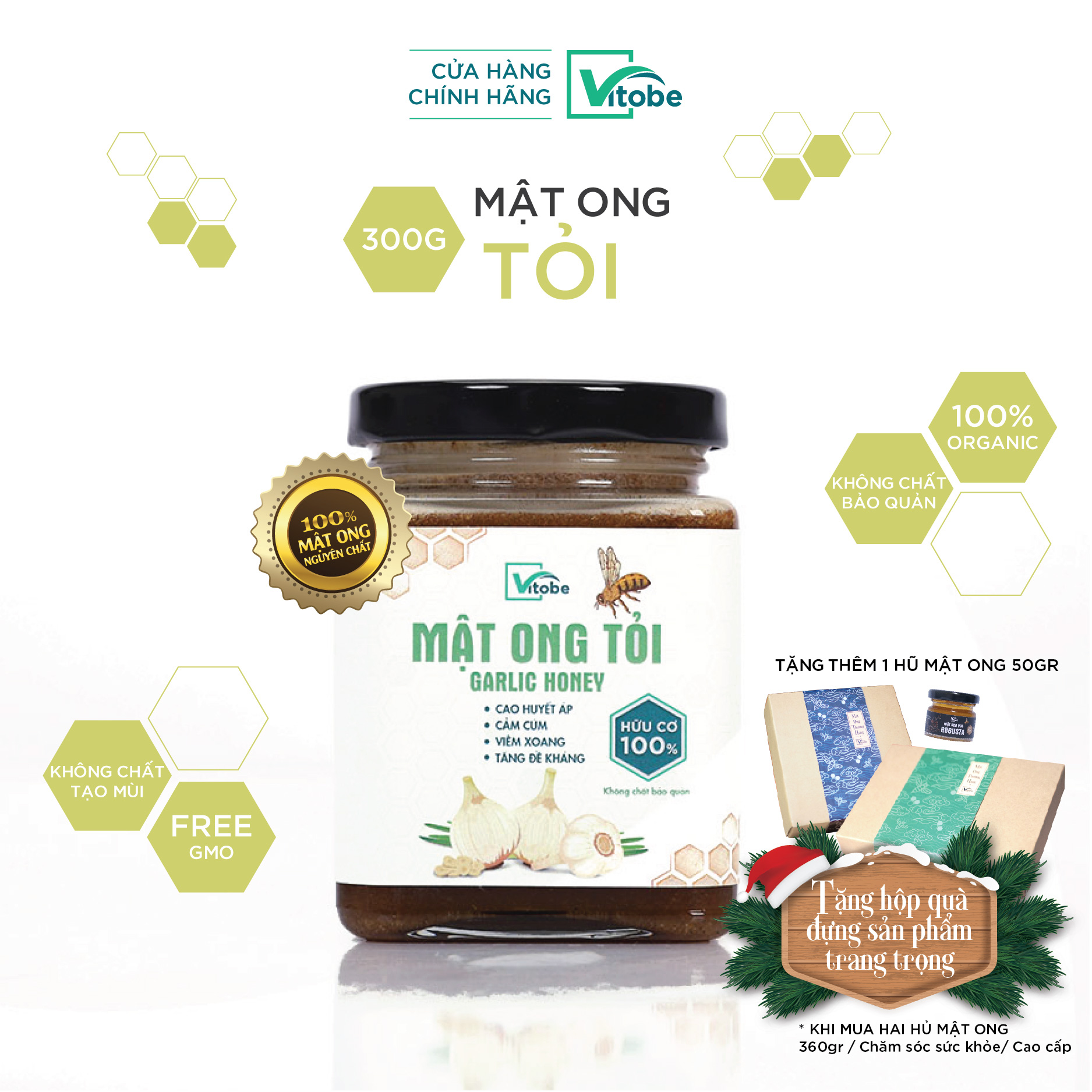 Mật Ong Tỏi Vitobe (300gr) - Hữu Cơ 100%