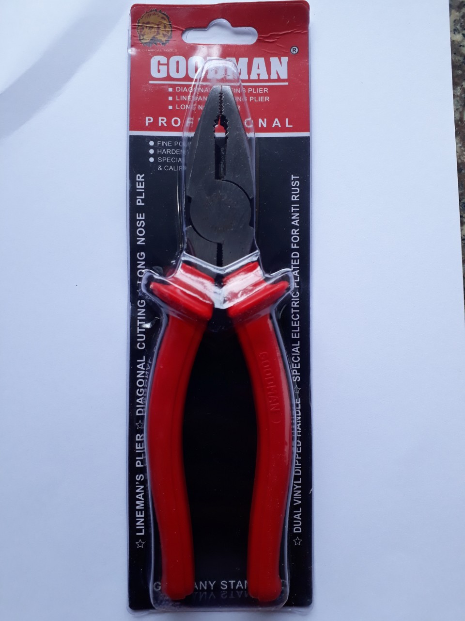 Kìm điện Goodman cán đỏ 6,7,8 INCH