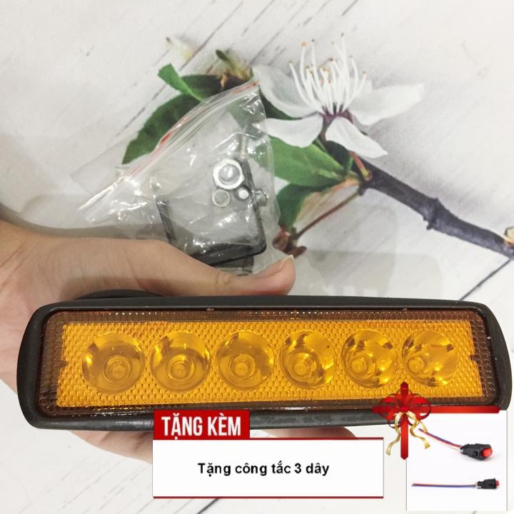 Đèn Led C6 dài  - 6 bóng LED sáng Vàng thích hợp mọi loại xe  - TẶNG NGAY CÔNG TẮC CHUYỂN ĐỔI