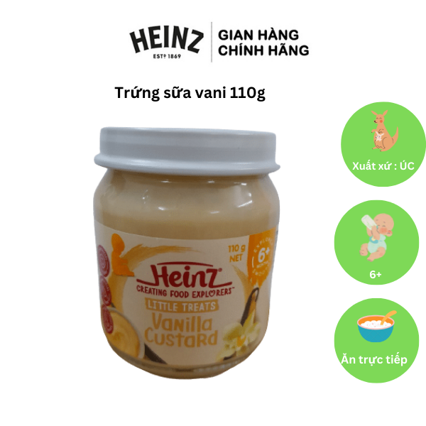 Lọ Dinh Dưỡng Custard Vani HEINZ 110g (Bé 6 tháng tuổi) (HSD: 17/09/2025)