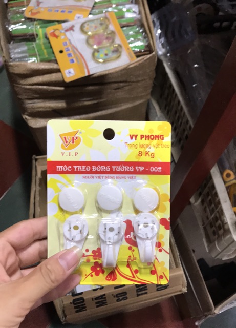 Set 3 móc dán tường đóng đinh chịu lực tốt