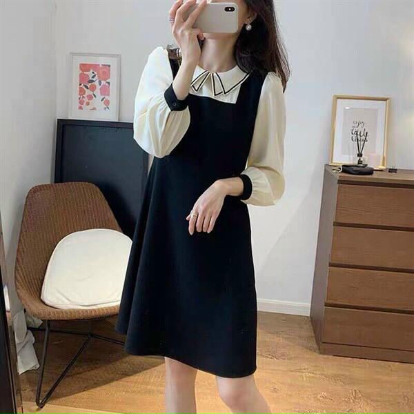 Đầm tiểu thư tay dài chất umi
