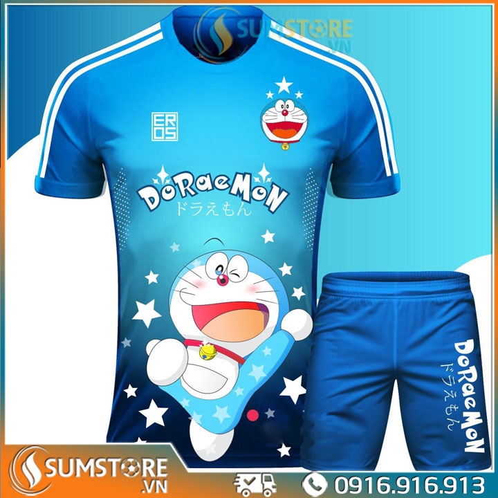 Áo Bóng Đá Độc Lạ Đẹp - Đồ Đá Banh Anime Kute Mèo Doreamon 06 Dễ Thương - Vải Thun Lạnh Thái Cao Cấp (Có Kèm Hình Thật)