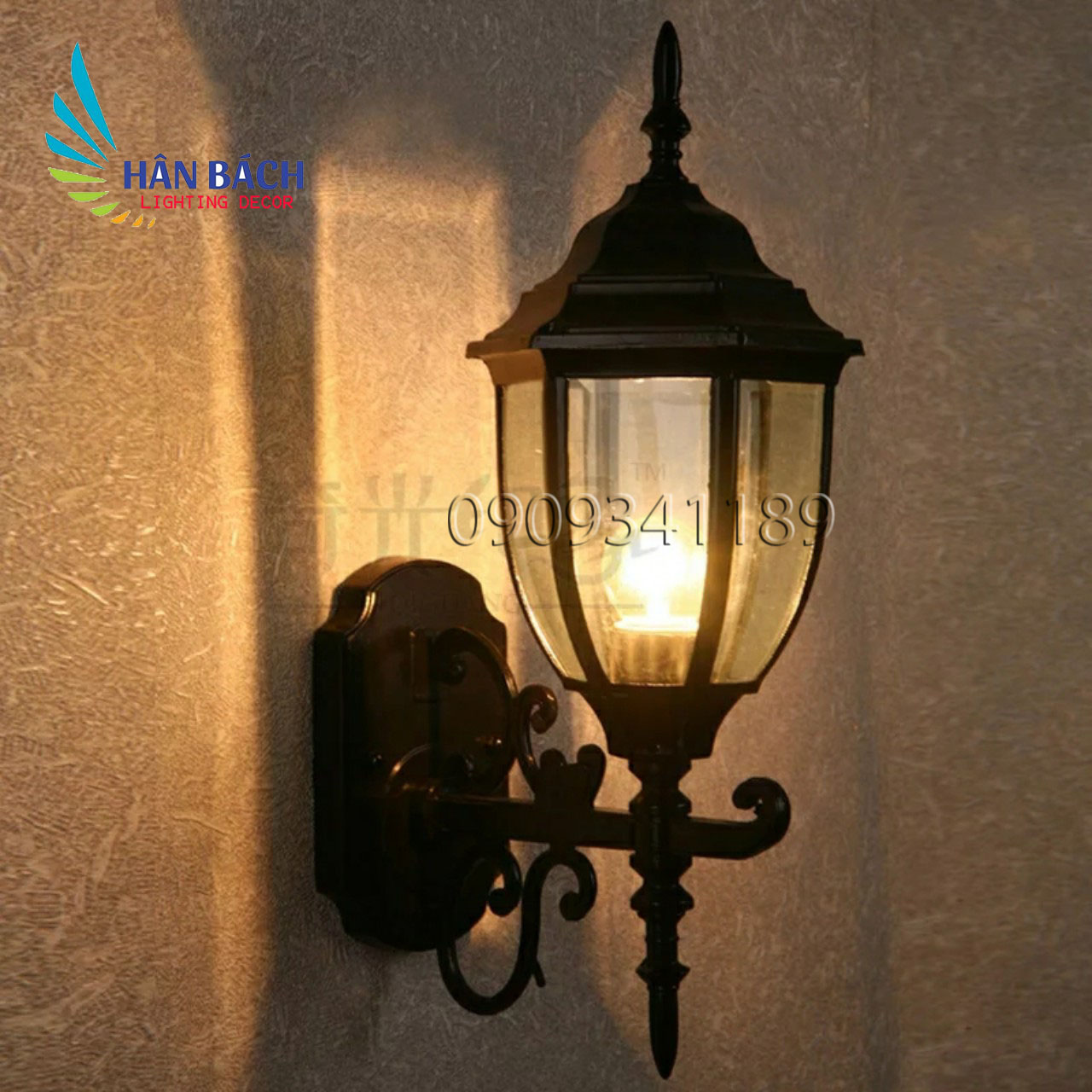 [HCM]Đèn vách tường gắn cột treo tường ngoài trời giả cổ - Tặng kèm bóng