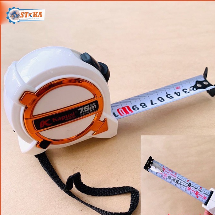 Thước rút, thước cuộn thép kapusi nhật bản chiều dài 5m25 , 7.5m có lỗ ban kapusi