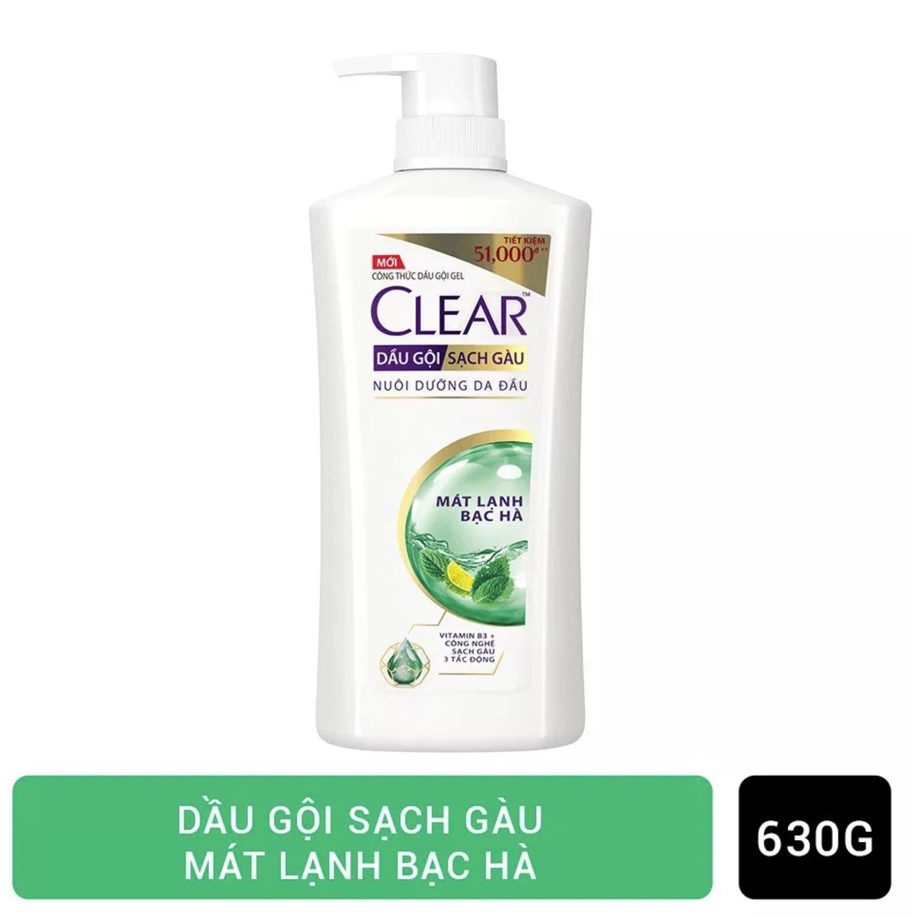 [HCM]Dầu gội Clear mát lạnh bạc hà chai 650g