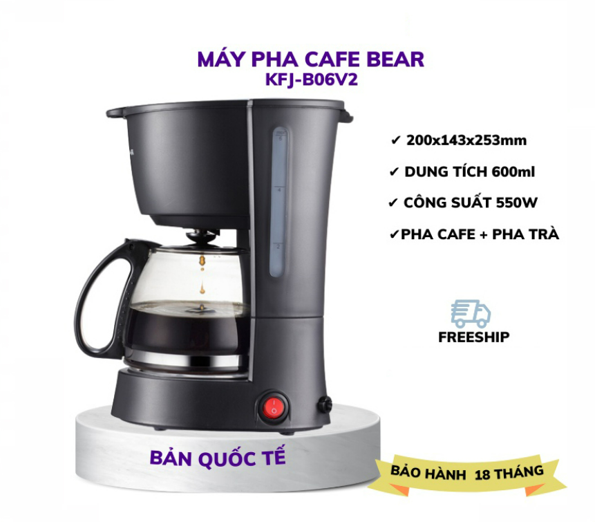 Máy Pha Cà Phê Tự Động Bear CF-B06V2 - Máy Pha Cà Phê Mini