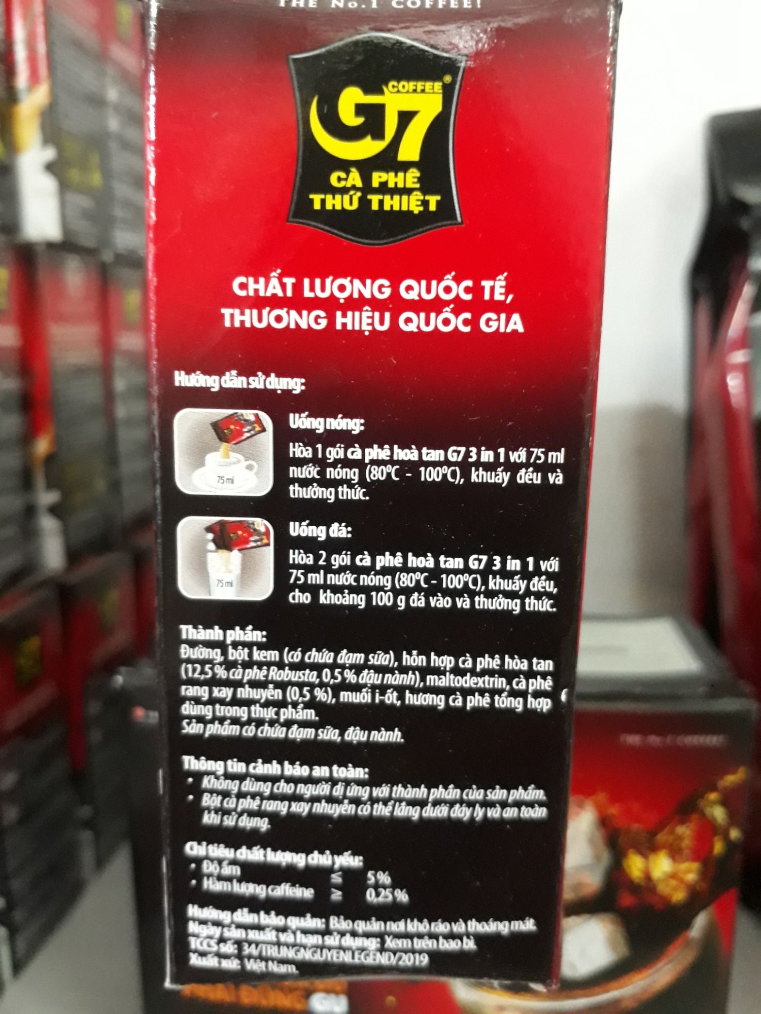 [HCM]CÀ PHÊ G7 3IN1 - HỘP 21 GÓI