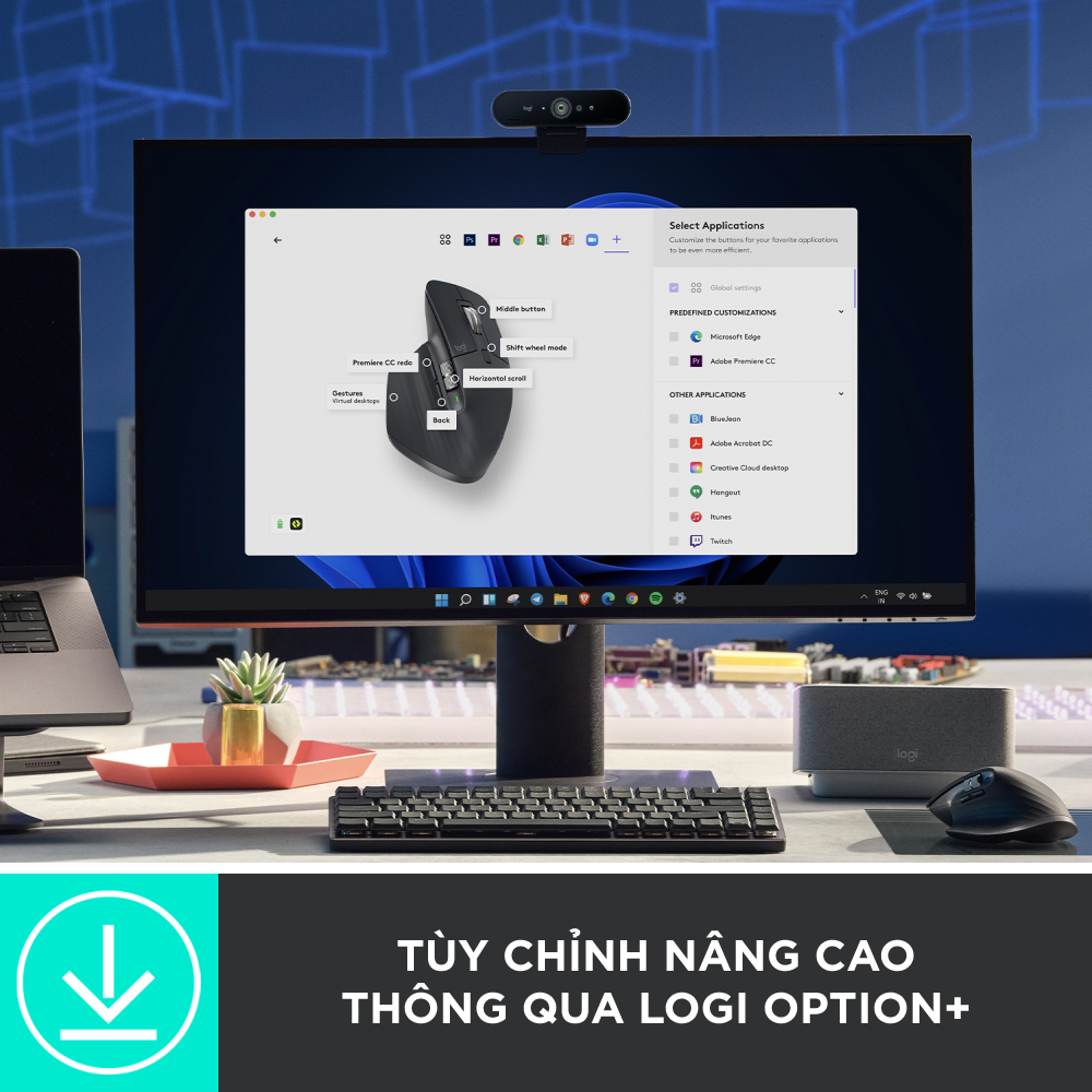 Combo Bàn phím Logitech MX Mechanical Mini và Chuột Logitech MX Master 3S - sạc USB-C, mac OS | Win