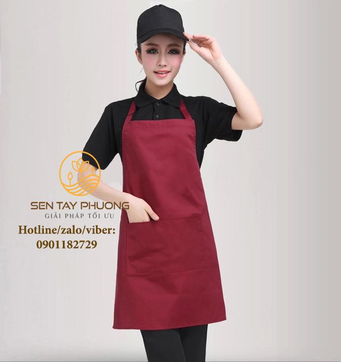Tạp Dề Đỏ Đô Đồng Phục Hàng Đẹp Gía Gốc