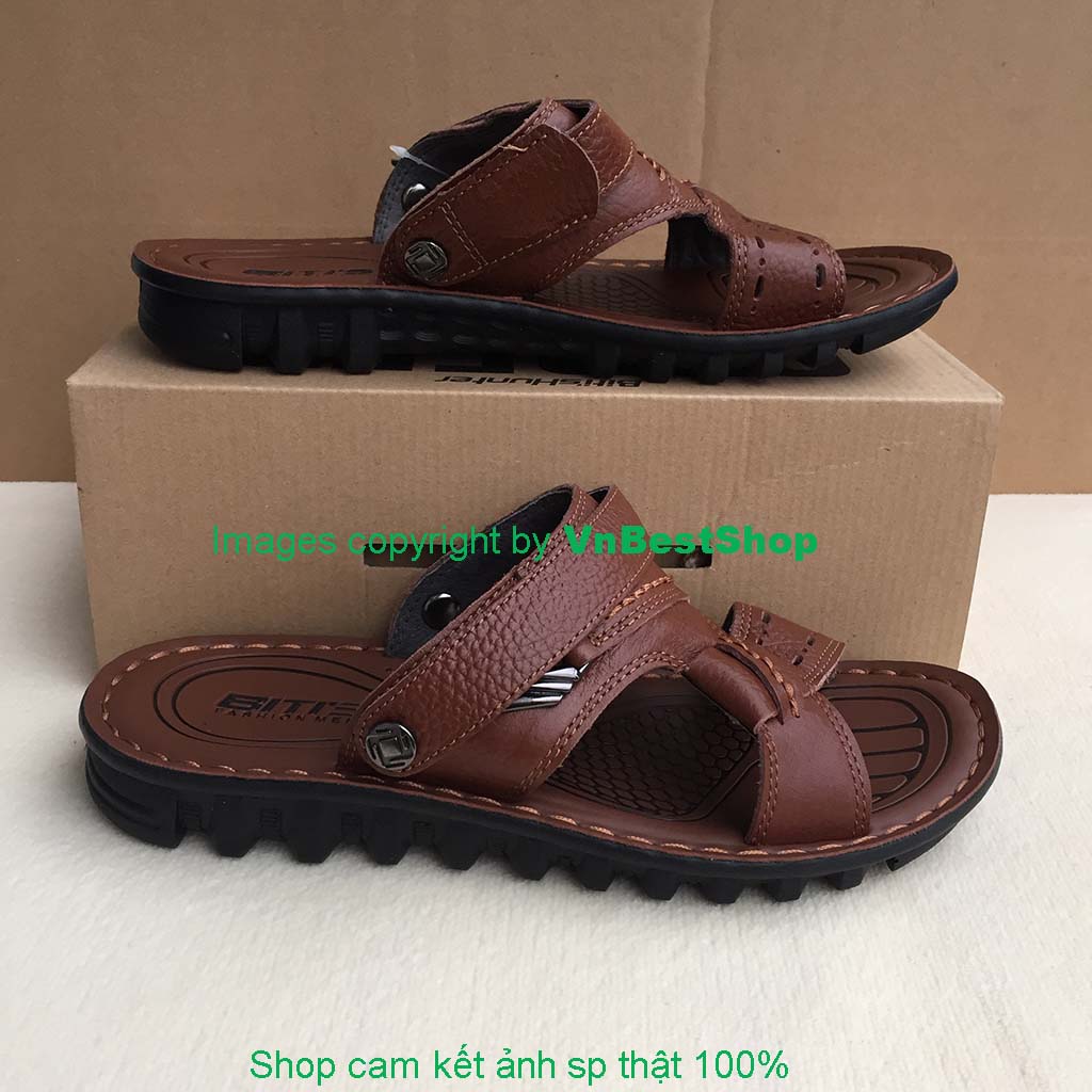 Dép Sandal Da Nam DDM035544NAL (Nâu)