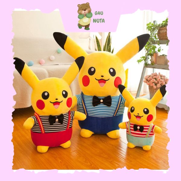 Gấu Bông Pikachu, Gấu Ôm Pikachu- Mặc Áo Tinh Nghịch Dễ Thương