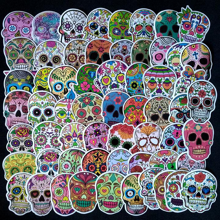 Bộ Sticker dán cao cấp chủ đề ĐẦU LÂU HOA VĂN - Dùng dán Xe, dán mũ bảo hiểm, dán Laptop...