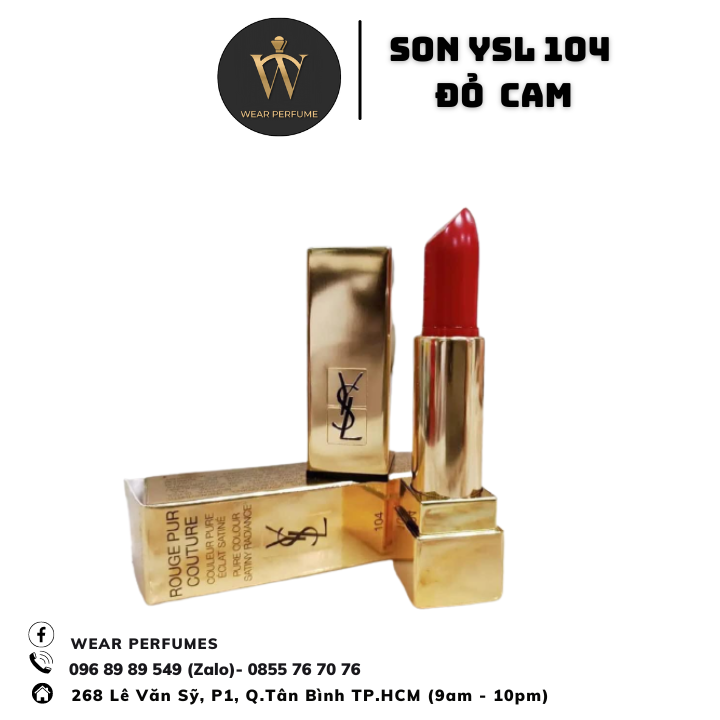 Son YSL 104 Jeu D'attraction Đỏ Cam Fullbox
