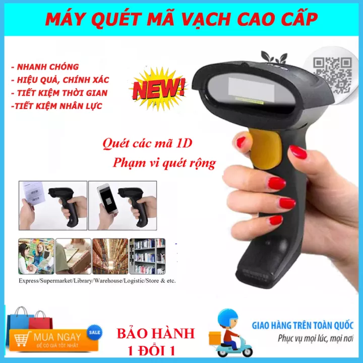 Máy quét mã vạch Qrcode, Đầu đọc mã vạch Barcode Qrcode dùng trên máy tính, Máy bắn mã vạch không dây kết nối Bluetooth/ USB/ Có dây dùng trên Máy tính