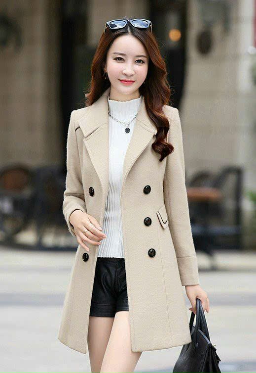 Áo khoác dạ len cổ vest 6 nút form ngắn - ro106 full size m l xl xxl