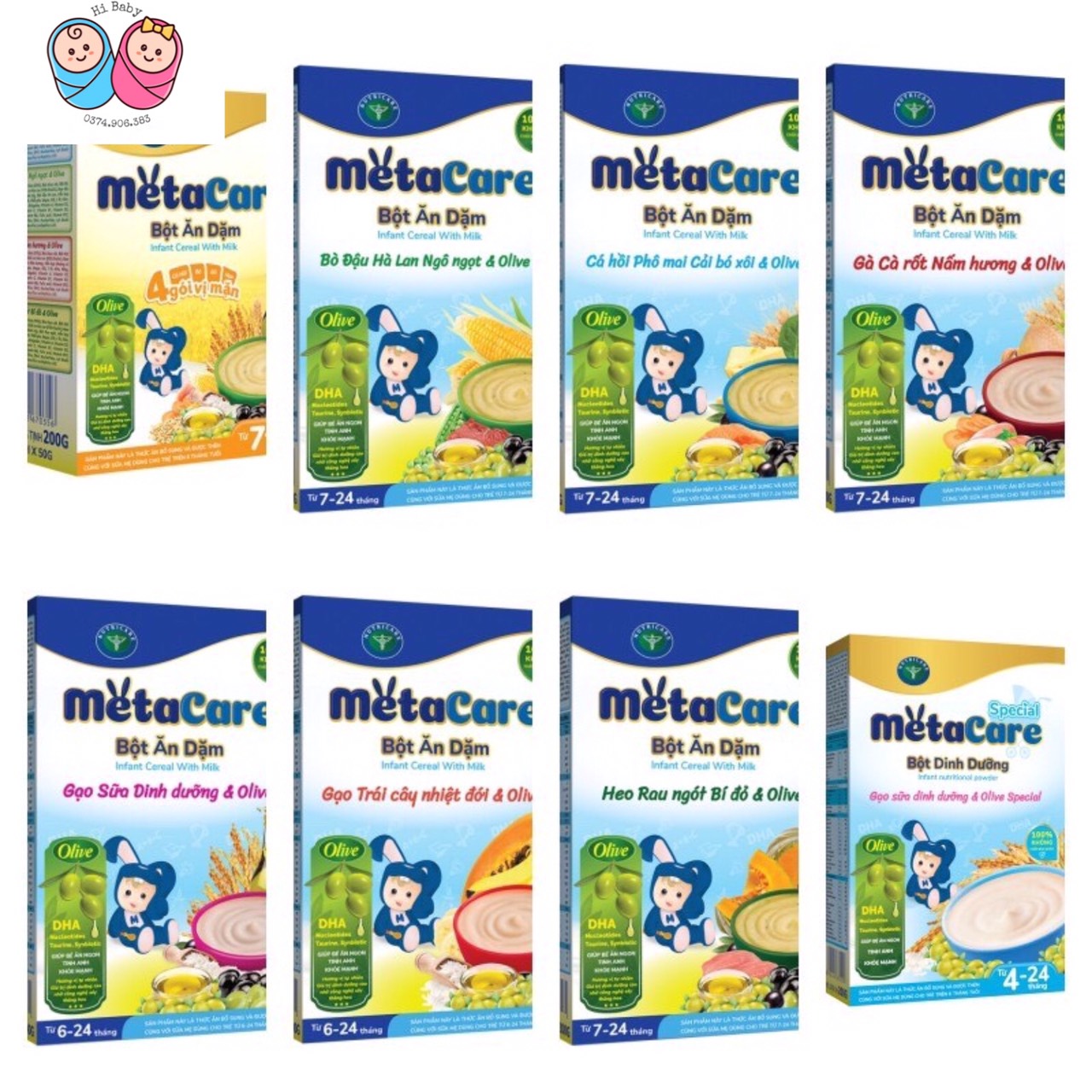 Bột ăn dặm Nutricare Metacare đủ các vị (200g)
