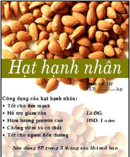 Hạnh Nhân Rang Mộc 500g 2c Mart