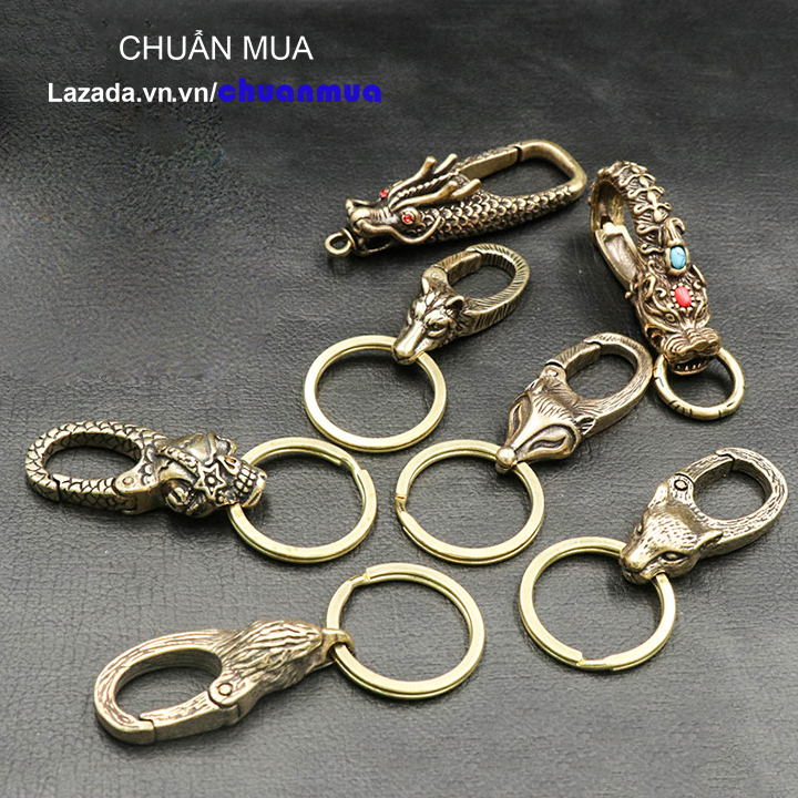 Móc Chìa Khóa Xe Máy Tỳ Hưu Bằng Đồng Phong Thủy (Móc Gắn Chìa Khóa, Móc Thắt Lưng, Carabiner, Tài Lộc, May Mắn,... cmk cmkd )