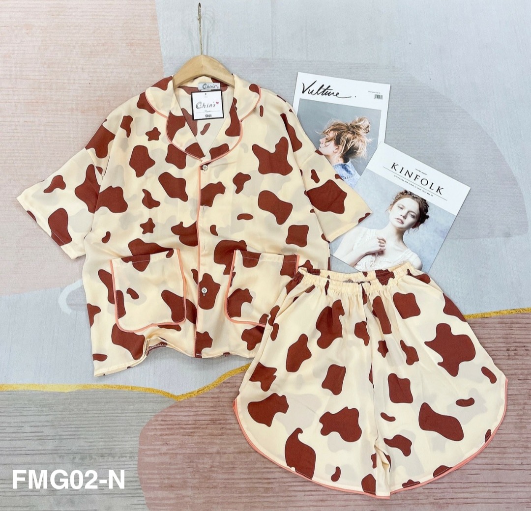 Bộ ngủ Pijama cộc BÒ SỮA lụa Mango siêu mềm mát hot hit (nhiều mẫu)