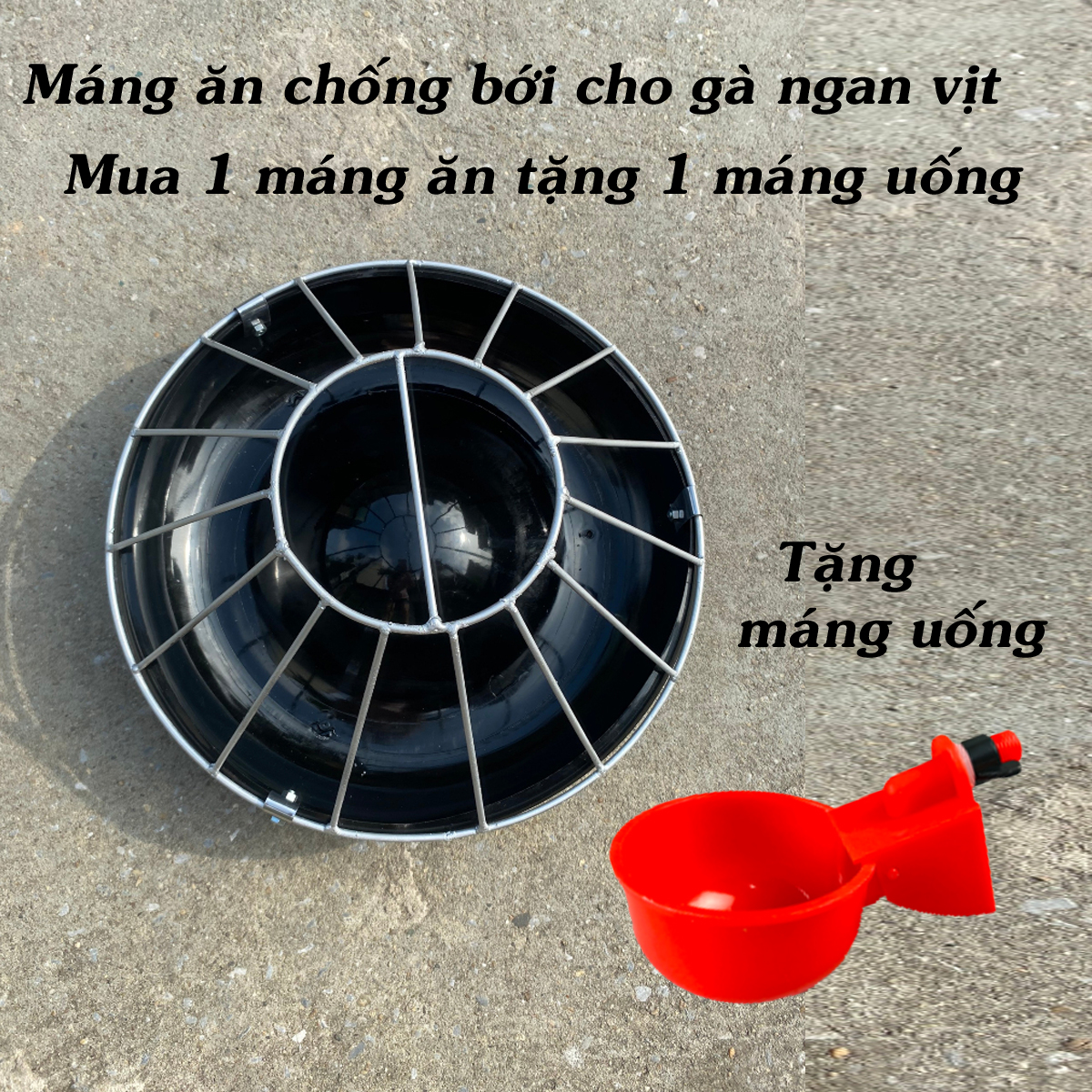 Máng ăn chống bới cho gia cầm