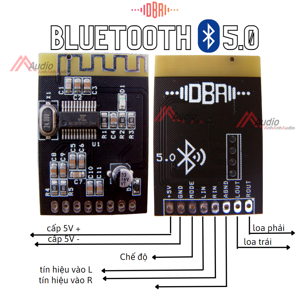 Mạch bluetooth 5.0 DBR-000 âm thanh chuẩn