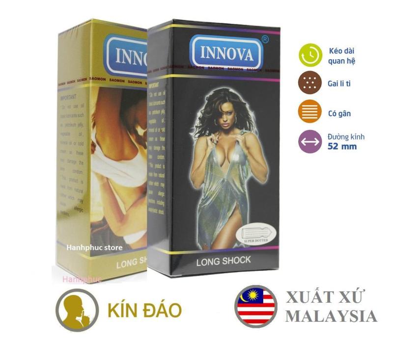 Combo 2 hộp bao cao su gân gai INNOVA (1đ+1v) kéo dài thời gian cực bền hộp 12c