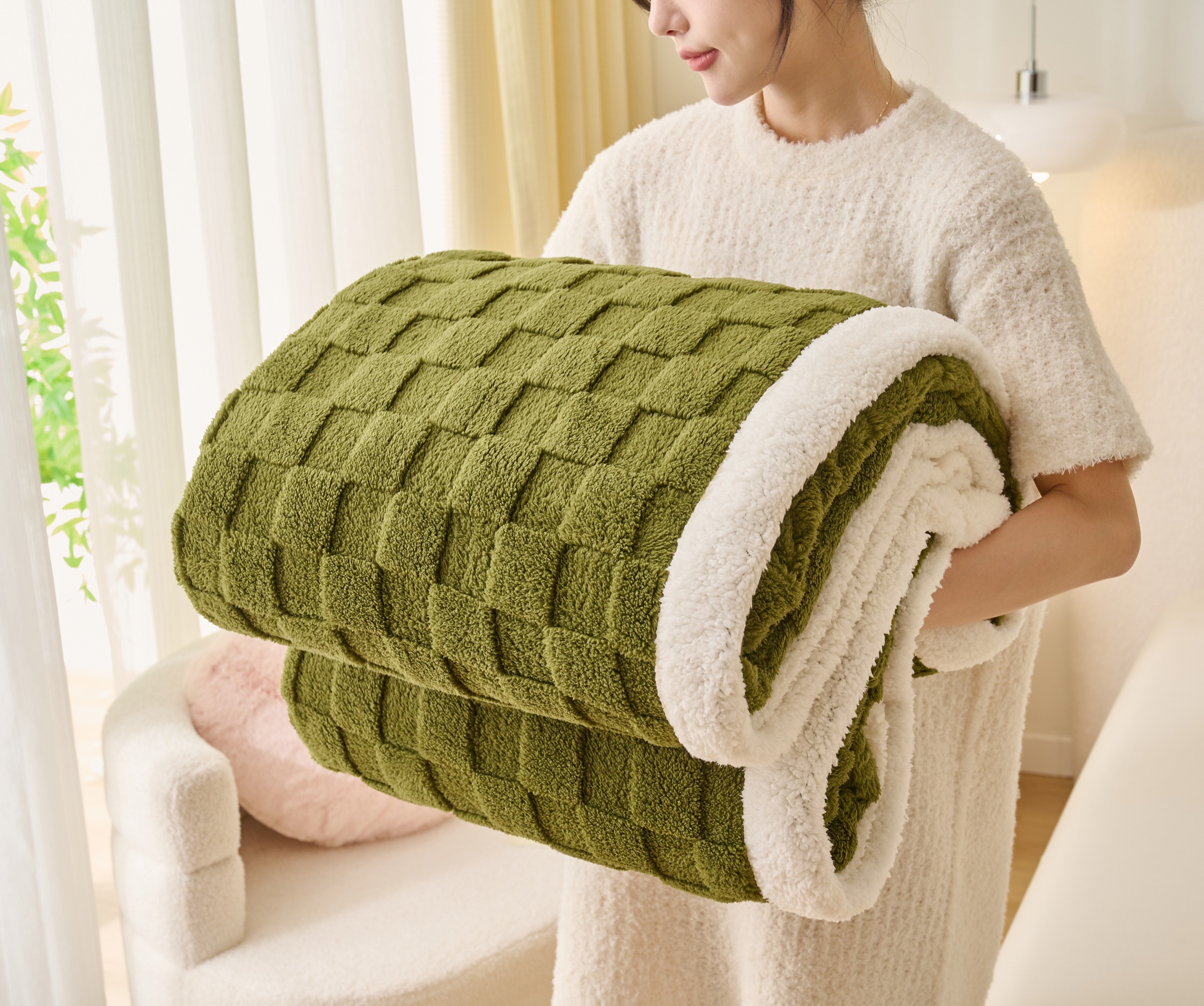 Chăn lông cừu xuất nhật tafurong cao cấp nhập khẩu size 2m x 2m3